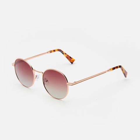 Waxx Wayfarer Style Unisex Sunglasses Black Marble Frame & Rose Orange Lenses